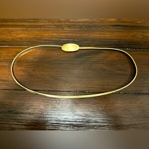 GOLD METAL BELT // Retro 70's Spring Belt Disco Geometric Oval Buckle